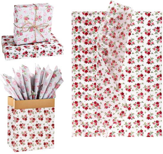 Pacco di 30 fogli di carta fluff rossa per confezioni di regalo