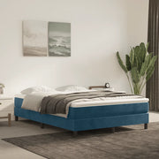 Giroletto a Molle con Materasso Blu Scuro 140x200 cm in Velluto 3144337