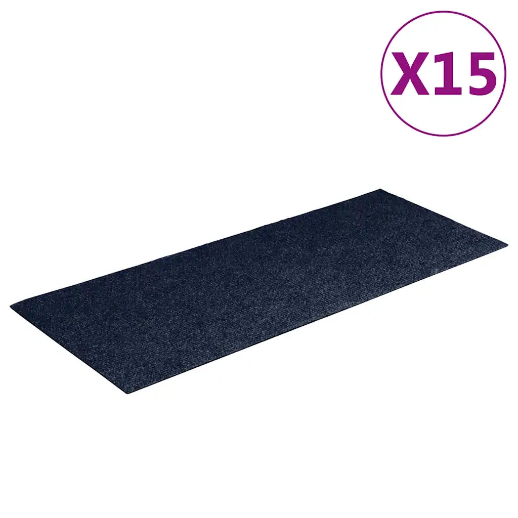 Tappetini per scale autoadesivi 15 pz 60x25 cm blu navy rettangolari 326922