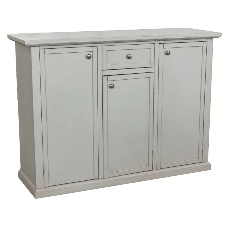 Madia credenza 3 porte 1 cassetto shabby grigio anticato decori 120x39x85 - Mobili 2G