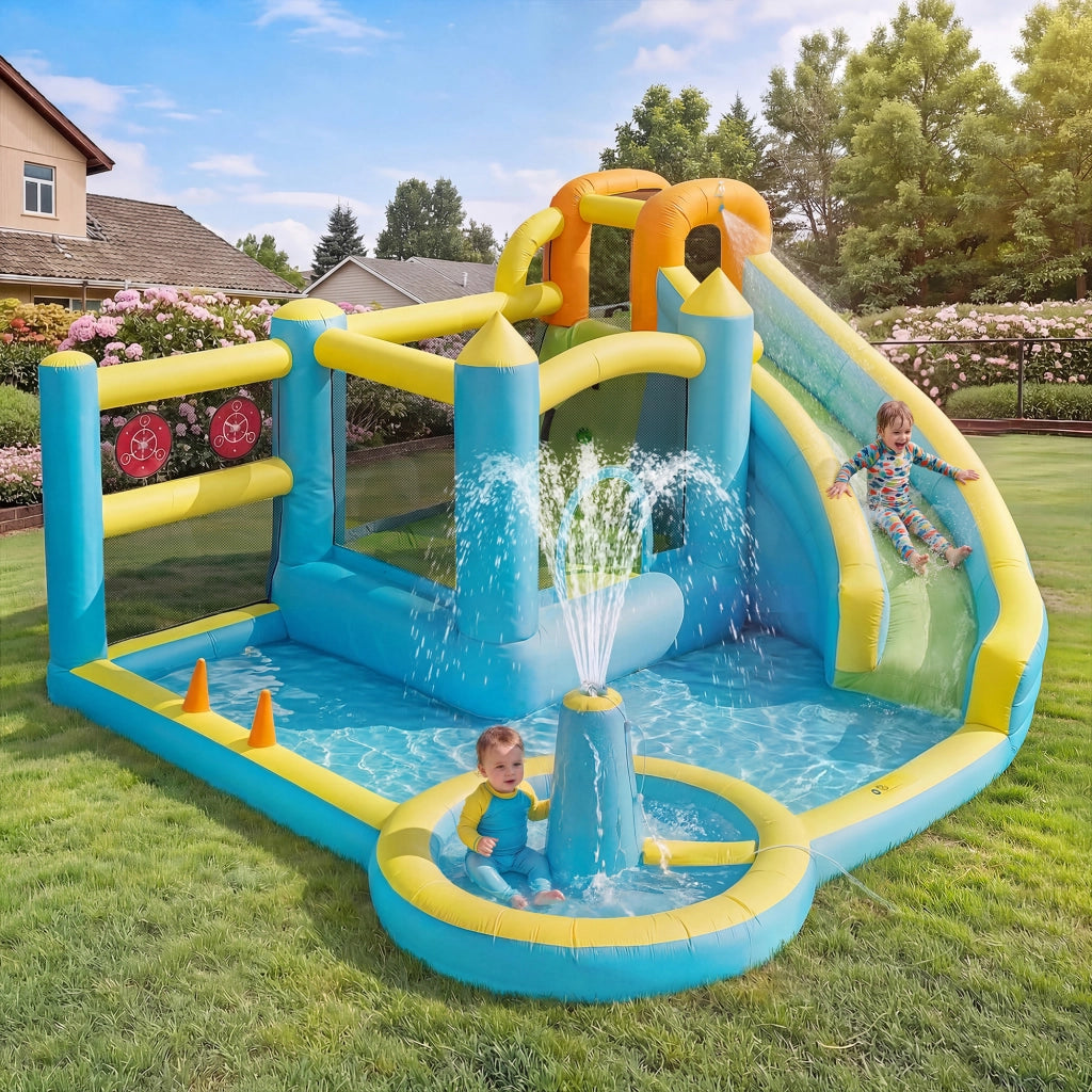 Castello Gonfiabile Acquatico con Scivolo e Piscina ¨C MINIMAL ¨C 430x390x210 cm