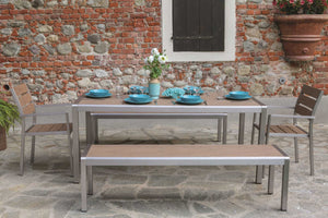 Sedia da Giardino 54x58xh88 cm in Alluminio e Polywood Seattle Legno