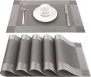 Set di assorbimento per tavolo da 6 pezzi, facile da pulire, antiscivolo, resistente al calore, resistente alle macchie, piatto di assorbimento per tavolo, 45cmx30cm (grigio)