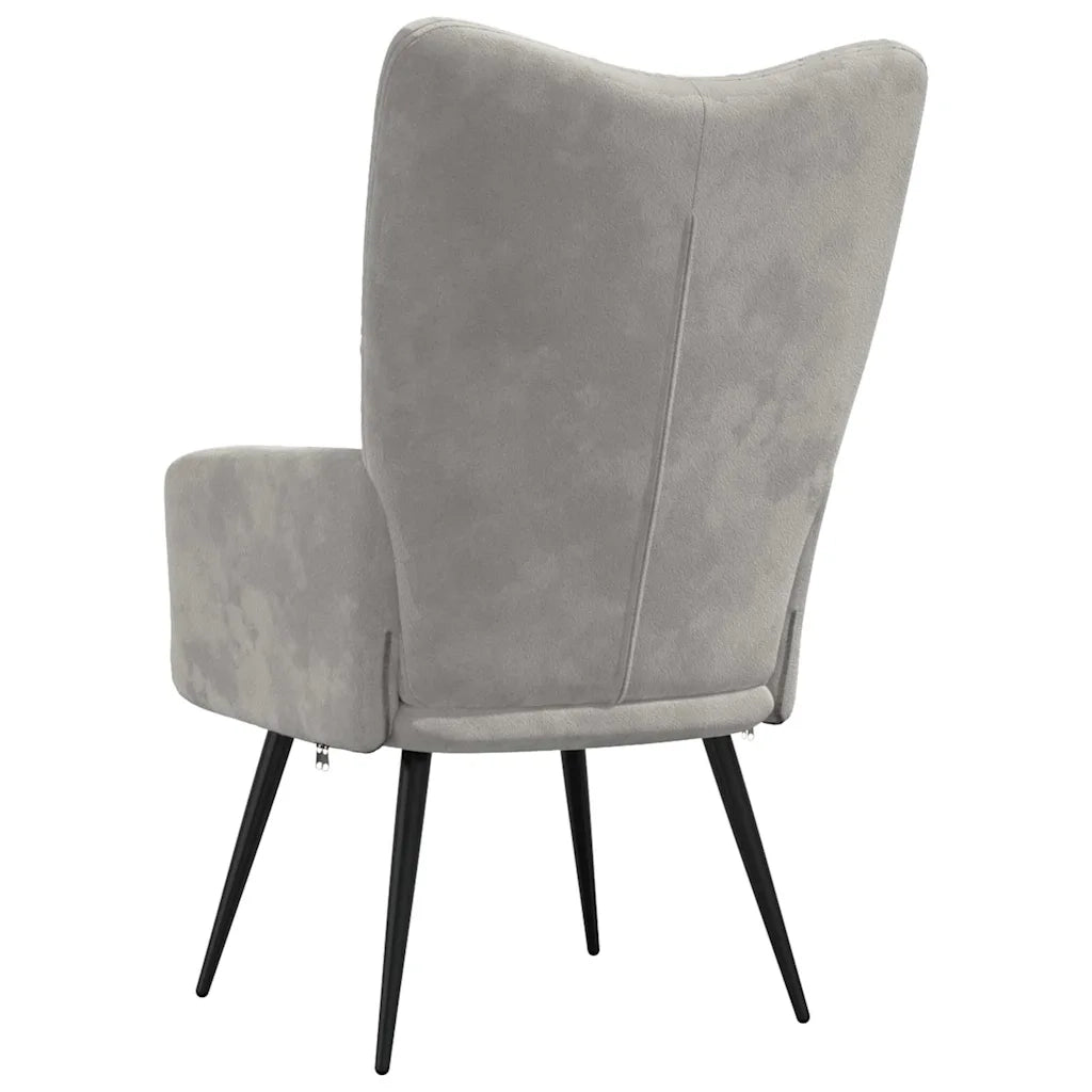 Poltrona Relax Grigio Chiaro in Velluto cod mxl 32709