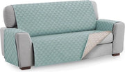 Cuscini di protezione per divano Gewatteerde - Dimensione 4 posti - Ideali per bambini e animali domestici - Cuscino di protezione reversibile. Colore Aquamarijn