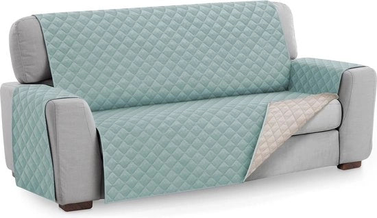 Cuscini di protezione per divano Gewatteerde - Dimensione 4 posti - Ideali per bambini e animali domestici - Cuscino di protezione reversibile. Colore Aquamarijn