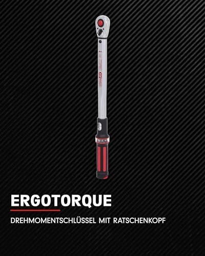 KS TOOLS 516.6542 ERGOTORQUE Chiave dinamometrica 1-2 pollice con testa a cricco reversibile 40-200 Nm colore Rosso