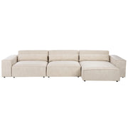 Divano angolare modulare a 3 posti a sinistra Divano componibile in velluto beige con gambe nere Soggiorno moderno