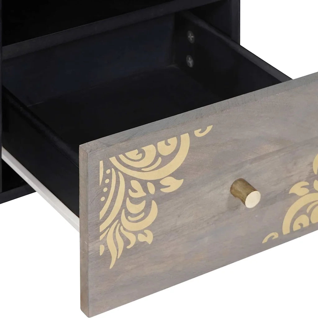 Mobile TV-Credenza TV-Console TV Grigio 100 x 33 x 46 cm Legno di mango massello 510916
