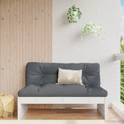 Divano Centrale Giardino-Sofa Modulare-Divanetto da esterno Bianco 120x80cm Legno Massello Pino 431304