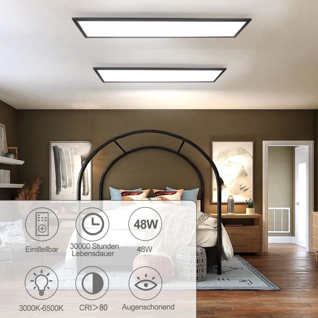 ZMH Lampada da soffitto plafoniera LED dimmerabile 120 cm telecomando