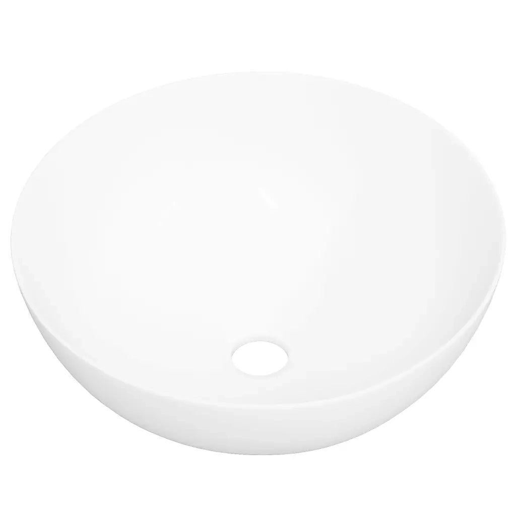 Lavandino Bianco 36x15 cm in Ceramica Rotondo 153343