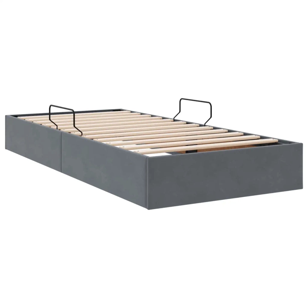 Letto singolo | Letto per adulti | Letto ottomano Grigio Scuro 100 x 200 cm Velluto