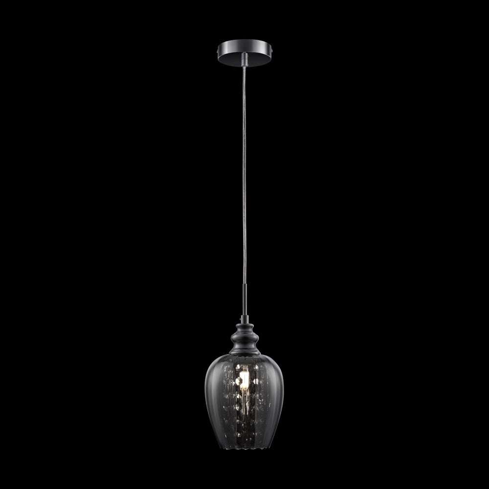 Lampadario A Sospensione Moderno Blues Metallo Argento Vetro 1 Luce E14