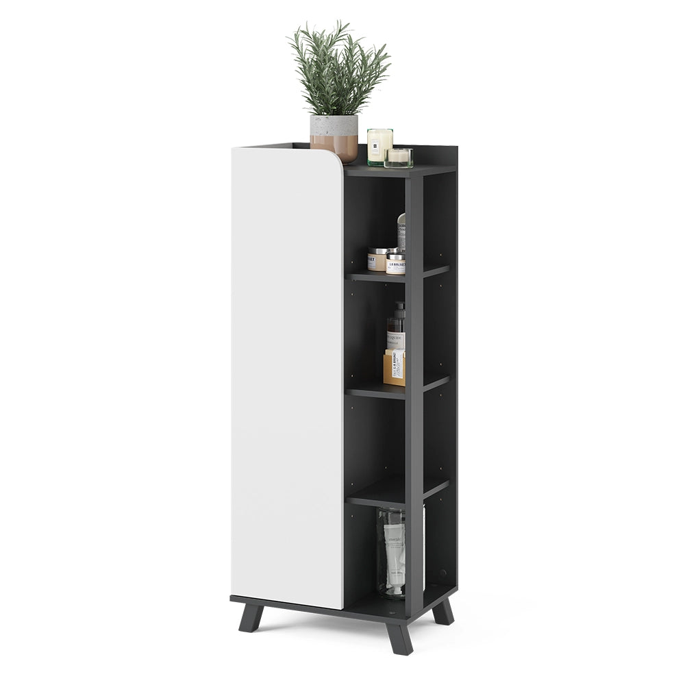 Vicco Mobiletto midi Antracite/bianco 50 x 128 cm con porta e vani aperti