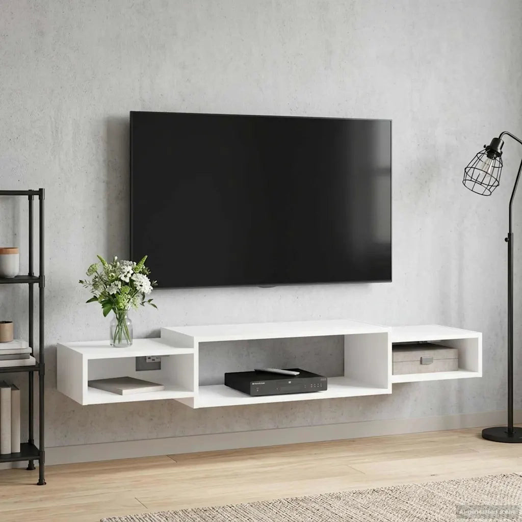 Mobile TV da Parete A parete Bianco 140 x 28 x 21 cm 8005997