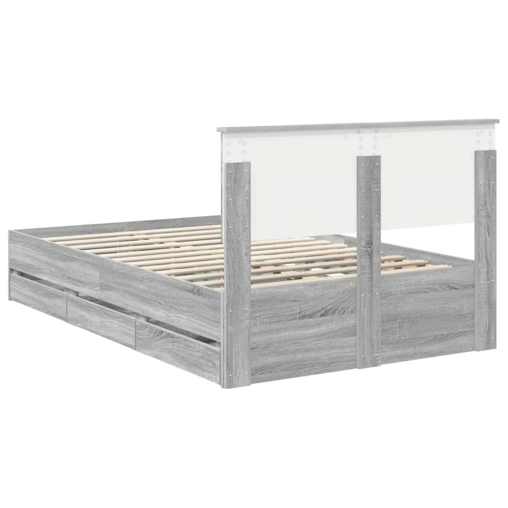 Struttura del letto con cassetto Grigio Sonoma 120 x 190 cm 3410733