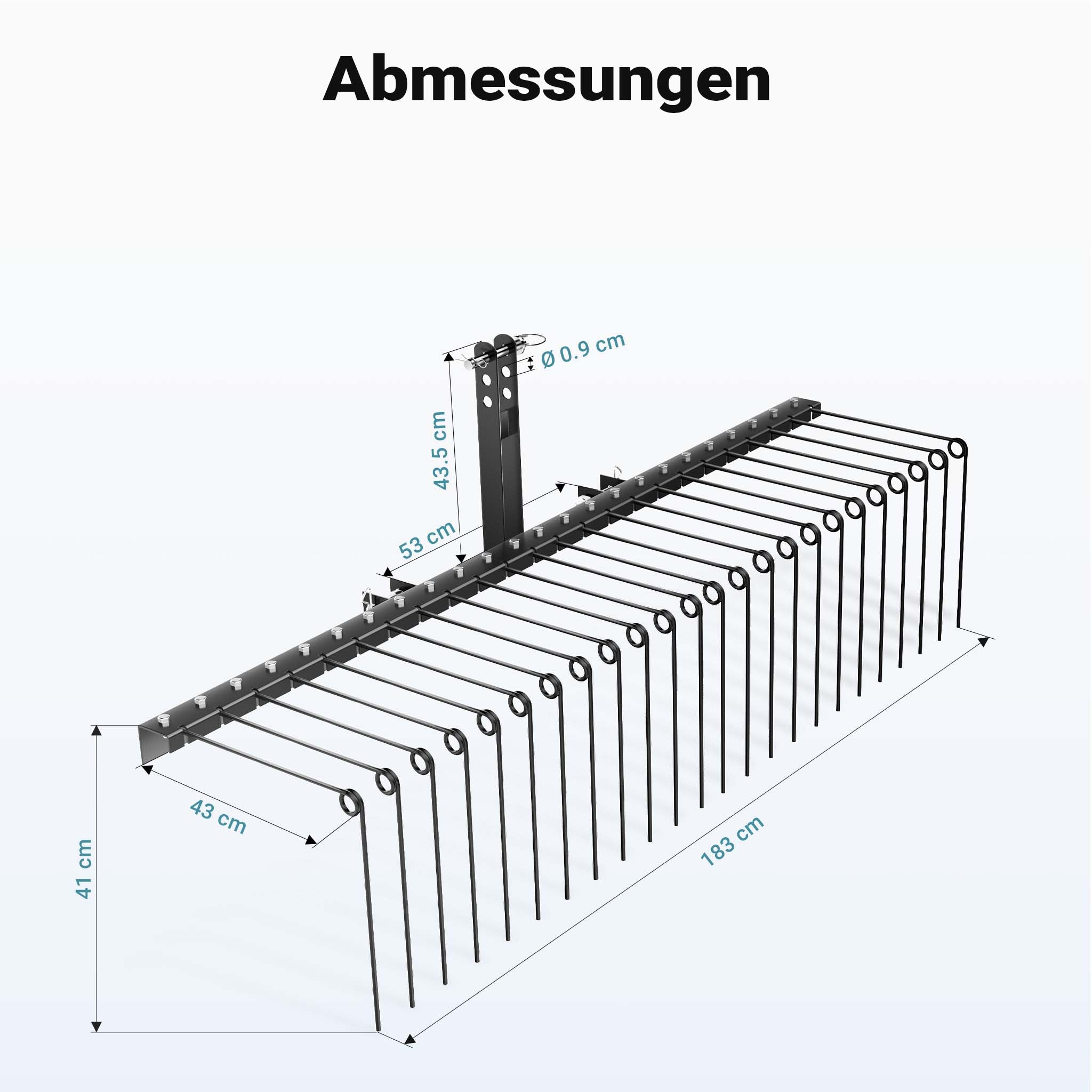 Strigliatore a molle trainato per prato 72" 183X76X48 cm Arieggiatore per trattorini Quad