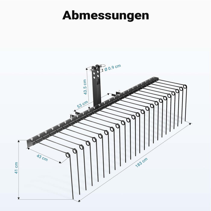Strigliatore a molle trainato per prato 72" 183X76X48 cm Arieggiatore per trattorini Quad
