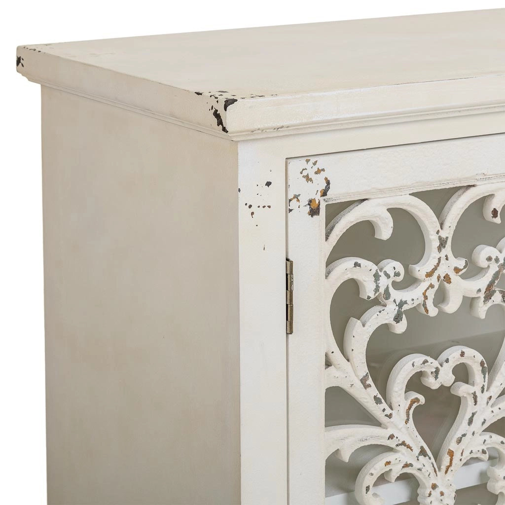 Credenza in legno bianco 120x40x91h
