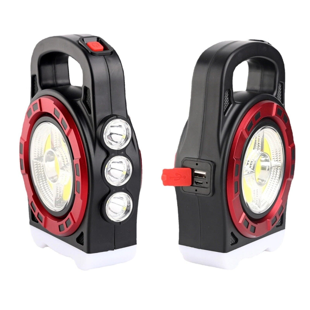 Lampada di emergenza pannello solare torcia ricaricabile 100 led COB 20W - 6678C