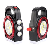 Lampada di emergenza pannello solare torcia ricaricabile 100 led COB 20W - 6678C