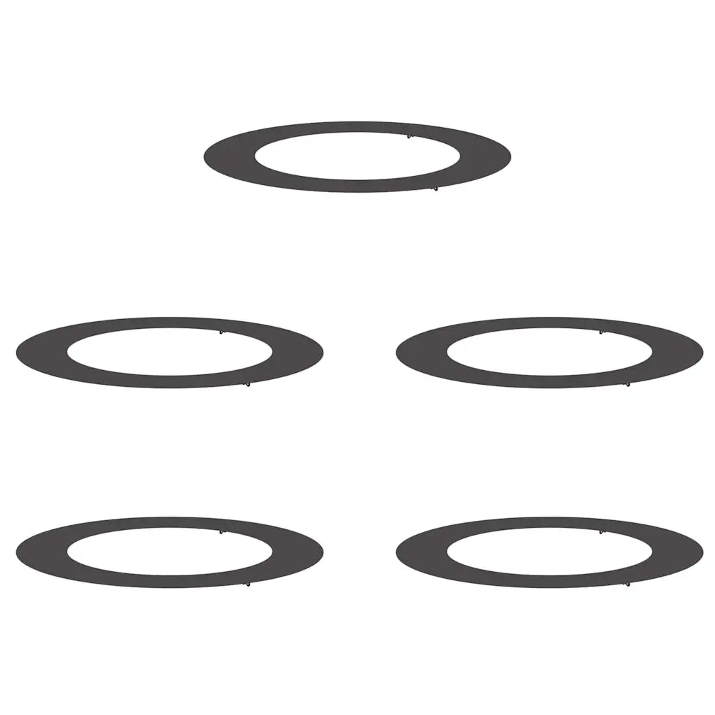 adatto per Anelli d'Albero Piatto 5 pcs Nero Ø60 / 90 cm Acciaio 873705