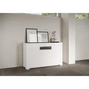 Madia moderna 3 ante 130x40x81 cm Riflesso - Bianco Lucido