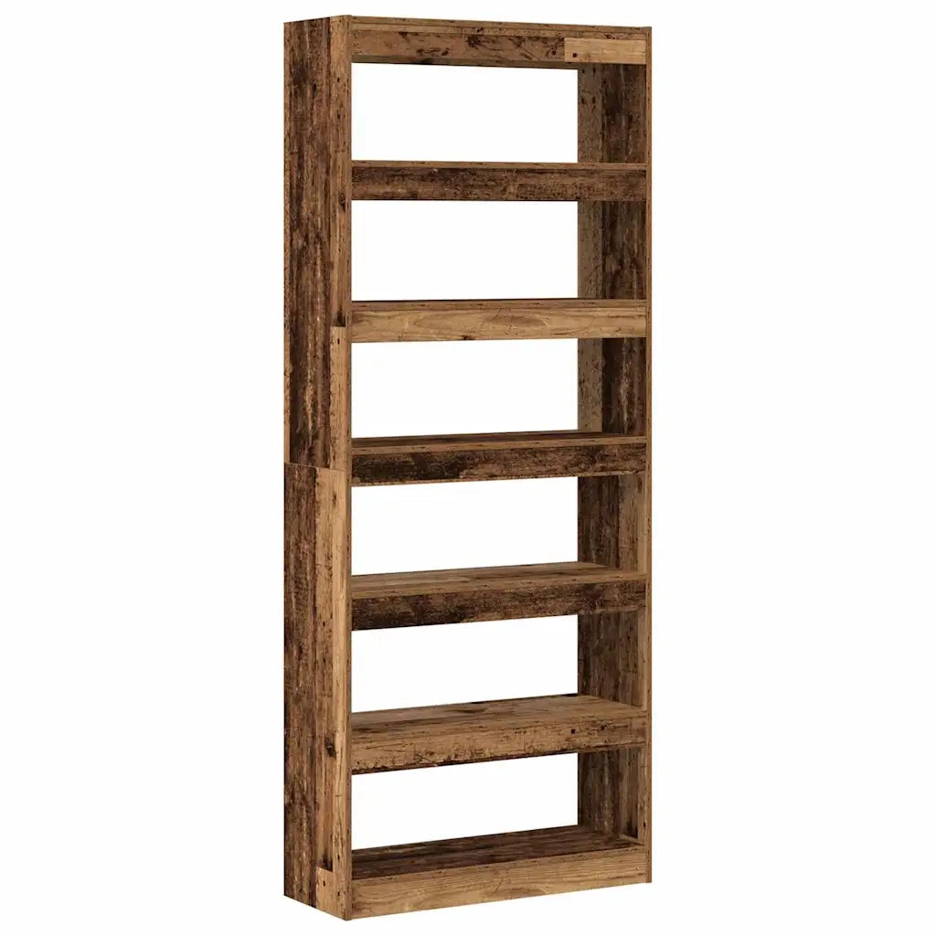Armadio per Libri 6 livelli 80 x 30 x 198 cm Legno vecchio 3333921