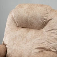 Poltrona Relax Reclinabile Manuale in Tessuto con Poggiapiedi Estraibile e Tasca Laterale, Beige