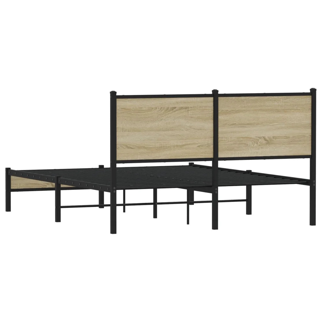 Giroletto senza Materaso in Metallo Rovere Sonoma 140x190 cm 4007868