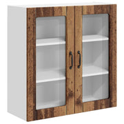 Pensile da cucina | Mobile in vetro da parete LUCCA Legno antico 80 x 31 x 80 cm