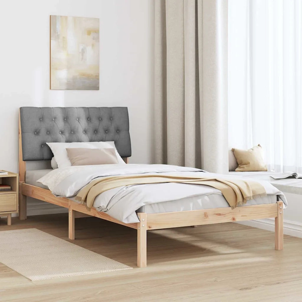 Letto con Testiera Rivestita con testiera Marrone 100 x 200 cm 878839