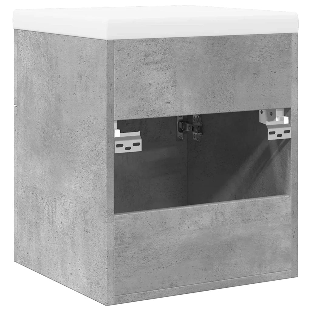 Set Mobili da Bagno 2 pz Grigio Cemento in Legno Multistrato 3324857