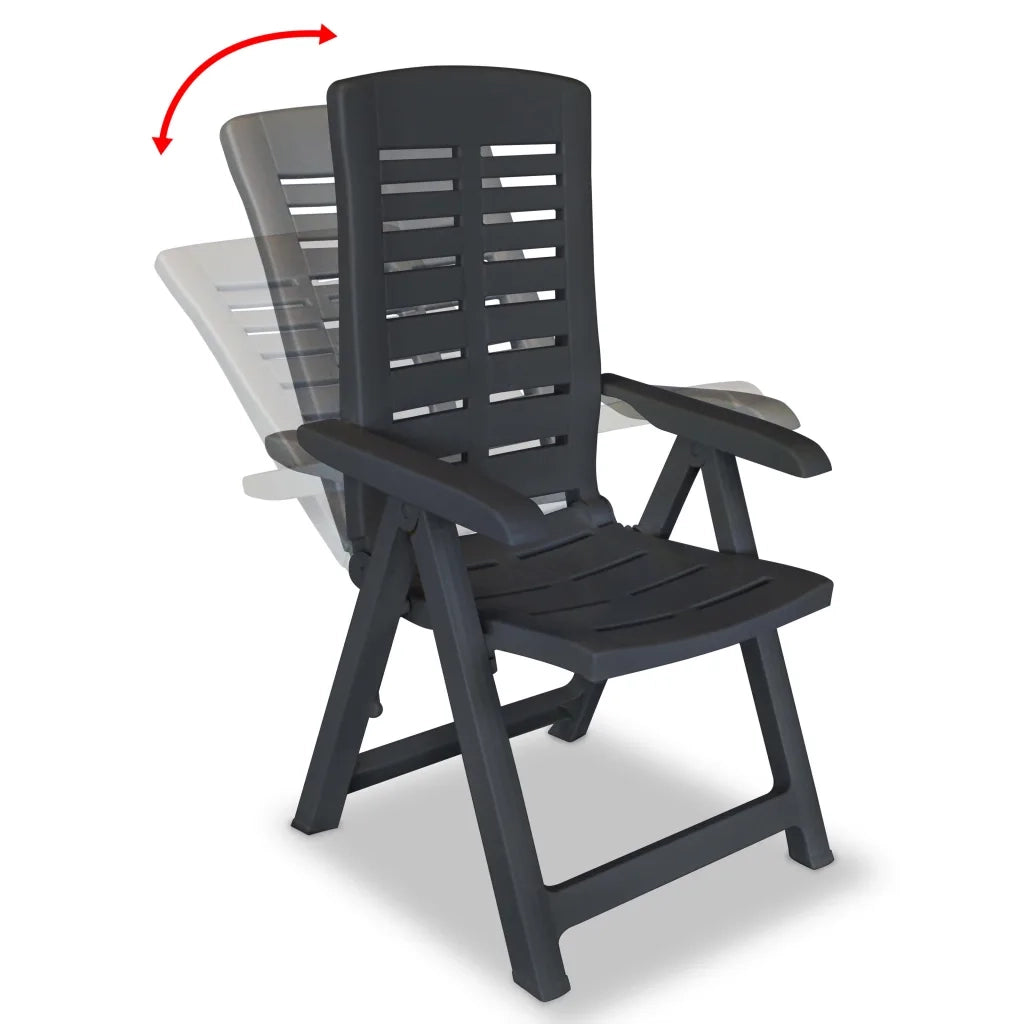 Sedie Reclinabili Giardino 4 pz in Plastica Antracite 275071