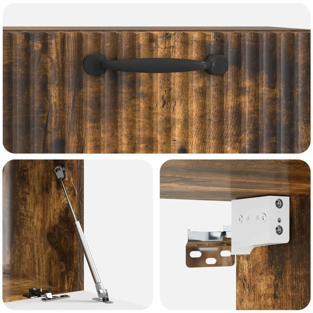 Mobile Porta TV da Muro Rovere Fumo 59,5 x 41 x 30 cm