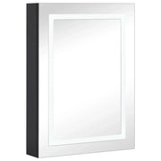 Mobiletto da bagno con specchio LED 50 x 13 x 70 cm MDF nero 02_0006564