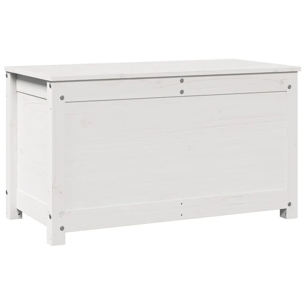 Contenitore Portaoggetti Bianco 80x40x45,5cm Massello di Pino 823535
