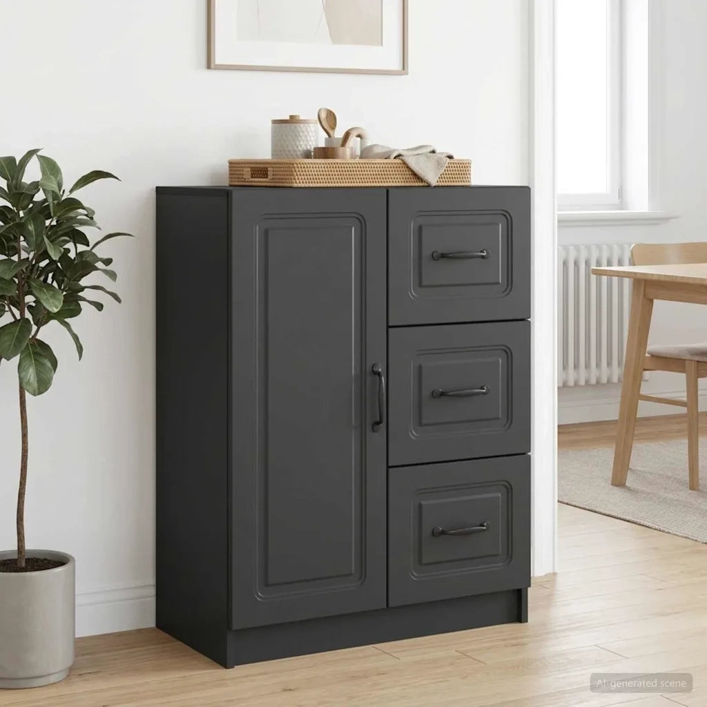 Credenza Nero 66 x 34,5 x 87 cm Legno ingegnerizzato 895776