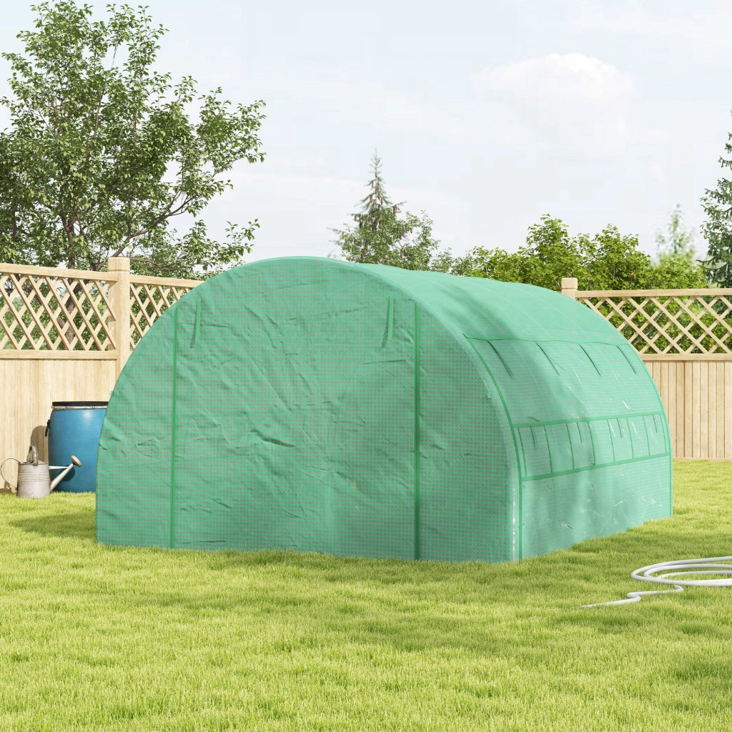 Serra da Giardino Tunnel 4x3x2 m con Porta e 8 Finestre ¨C zephmum ¨C Verde