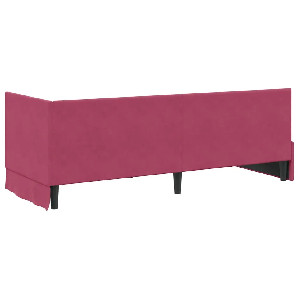Cornice del letto ad angolo Rosso Vino 80 cm x 200 cm Velluto 42016372