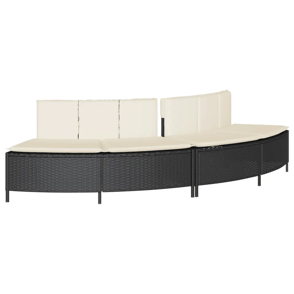 Panche Vasca Idromassaggio con Cuscini 2 pz in Polyrattan Nero CFW1019042