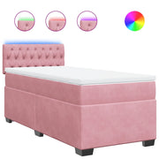 Letto singolo | Letto per adulti | Giroletto a Molle con Materasso Rosa 80x200 cm in Velluto