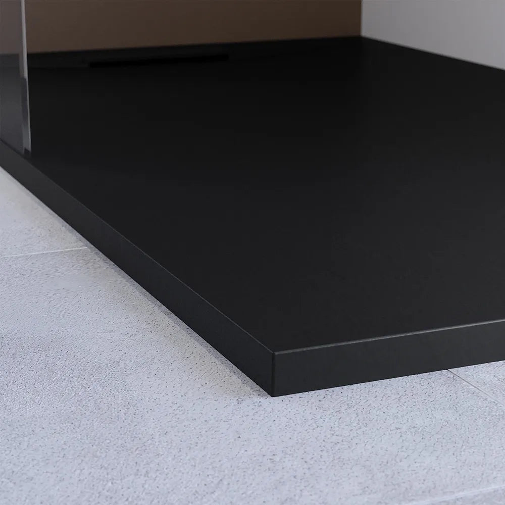 Piatto doccia 80x140 cm in marmoresina nero effetto pietra | Paros
