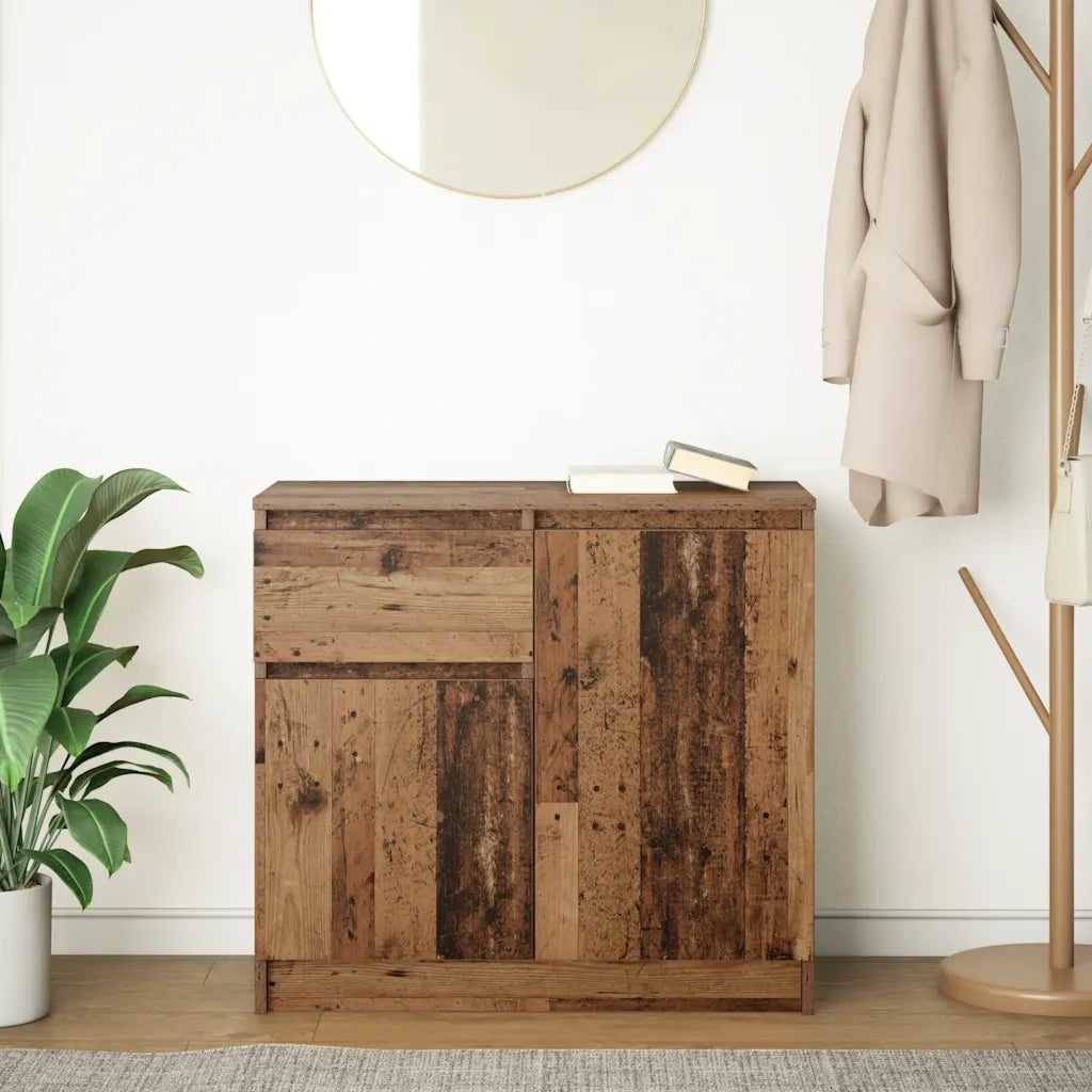 Credenza con Cassetto-Buffet-Armadio da cucina Legno Antico 71x35x65 cm in Truciolato 904678