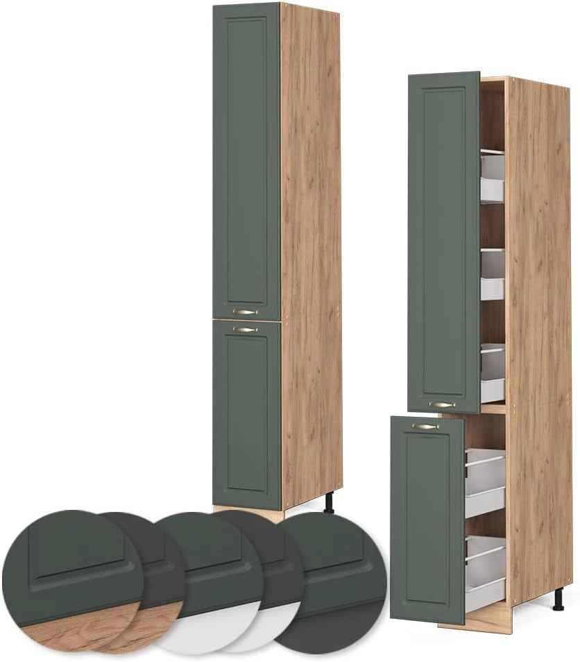 Armadio da farmacia Fame-Line, Verde-oro Country House, 30 cm, per la combinazione con altri moduli della serie Fame-Line