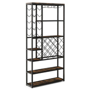 Scaffale industriale indipendente per vino da pavimento per bar domestico-Mobile per vino 81x23x166cm