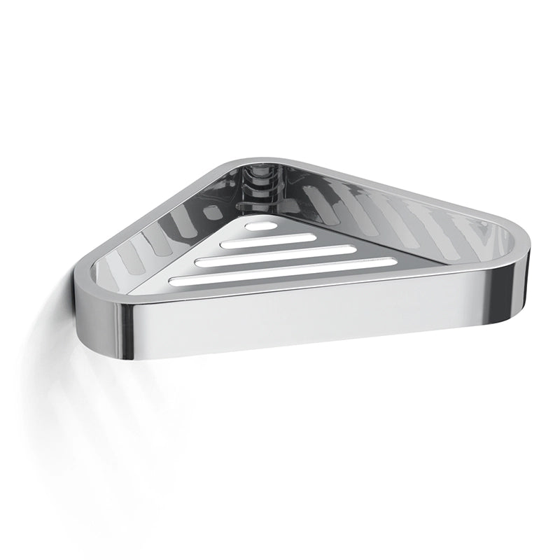 Portaoggetti angolare per doccia da muro in ottone, acciaio inox AISI 304 e Cromall 3283 Gedy serie OUTLINE Cromato