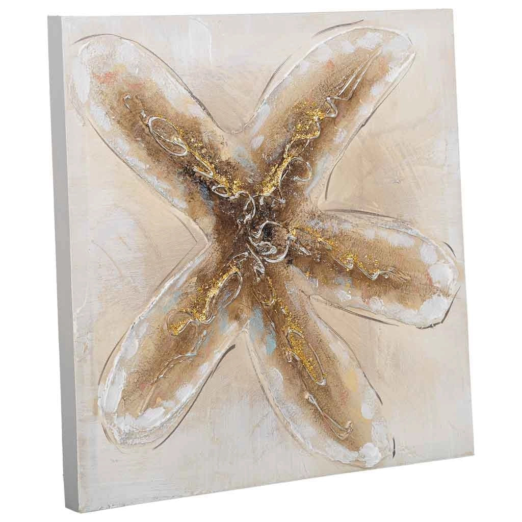 Quadro dipinto a mano con rilievo marrone 40x40x2,5h