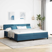 Letto a molle con materasso Blu Scuro 200 x 200 cm Velluto 3339132